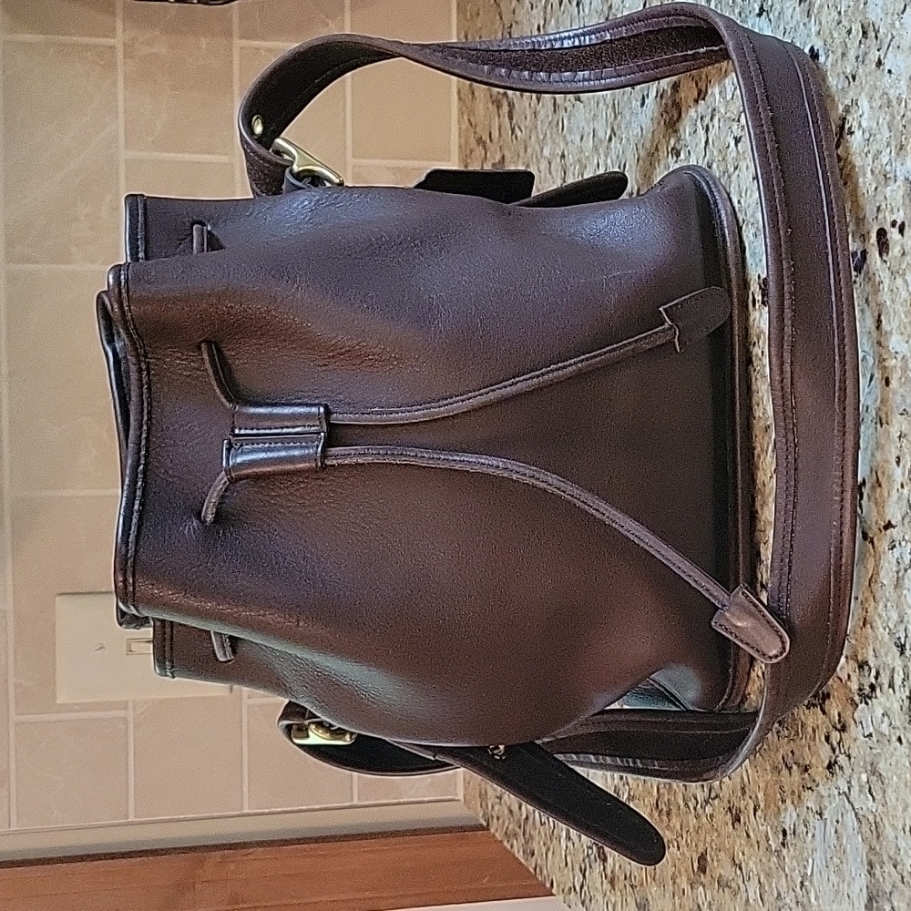 Coach brown bucket bag